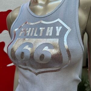 PHILTHY 66 Phillips 66 gas station silver graphic distressed soft funny tank L